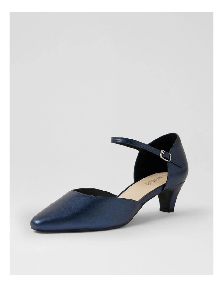Louisas Navy Metallic Leather Heels image 2