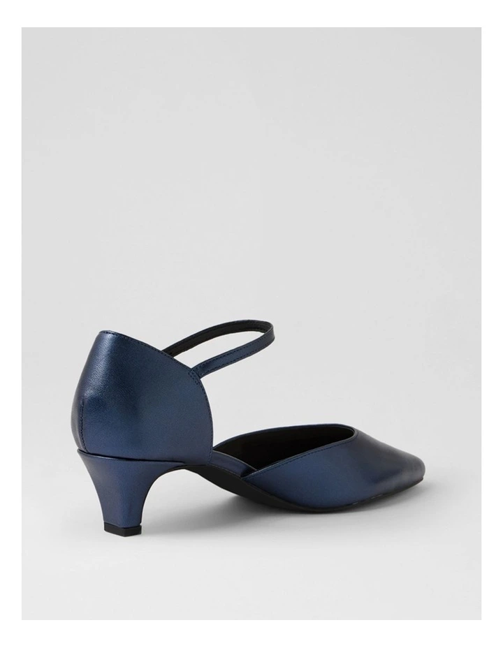 Louisas Navy Metallic Leather Heels image 3