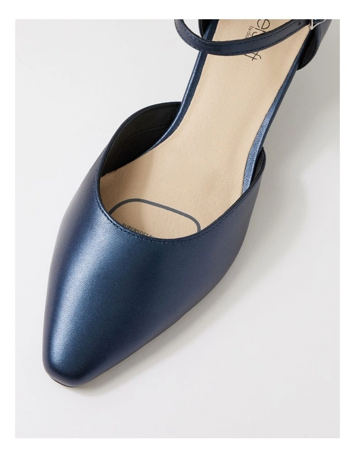 Louisas Navy Metallic Leather Heels image 4