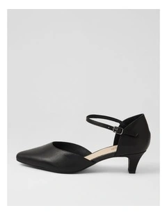 Louisas Black Leather Heels