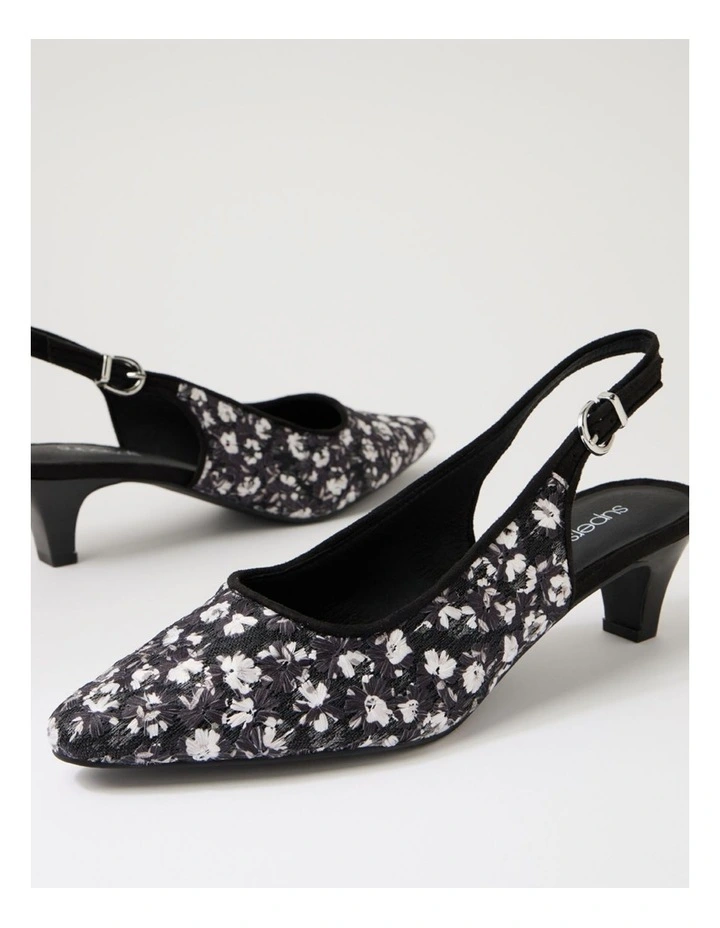 Leelee Black Flower Multi Heels image 5