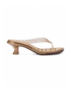 Melissa Thong Kitten Heel - Clear Beige