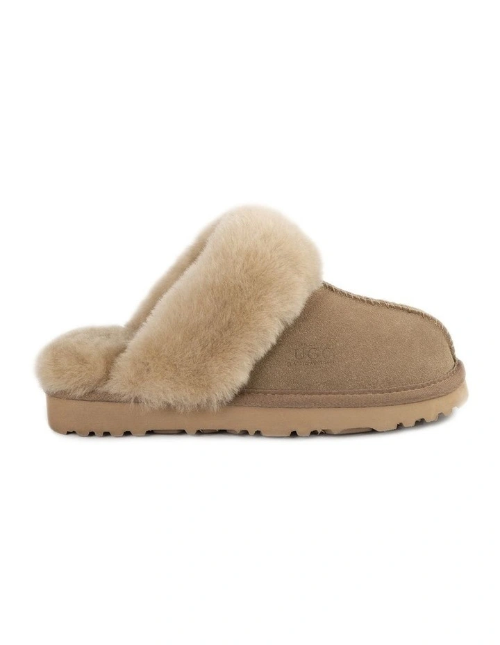 Ugg Slippers Premium Australia Sheepskin Unisex Scuffette Suede (Unisex Cow Suede) image 2