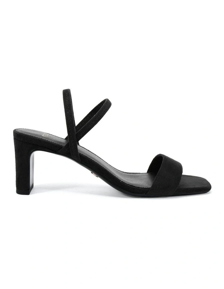LASSO Black Suede Strappy Block Heel Sandal image 1