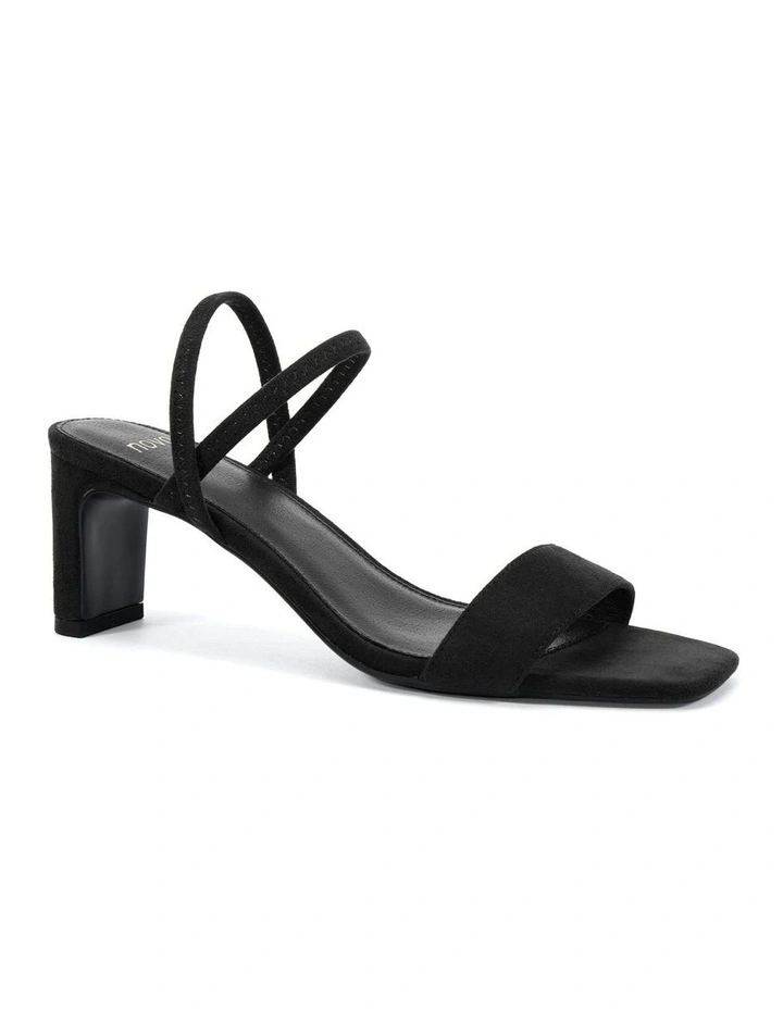 LASSO Black Suede Strappy Block Heel Sandal image 2