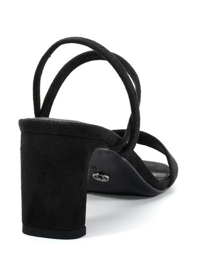 LASSO Black Suede Strappy Block Heel Sandal image 3