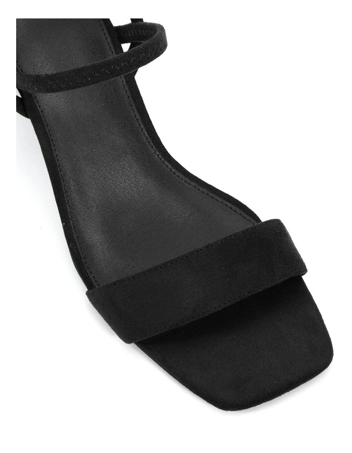 LASSO Black Suede Strappy Block Heel Sandal image 4