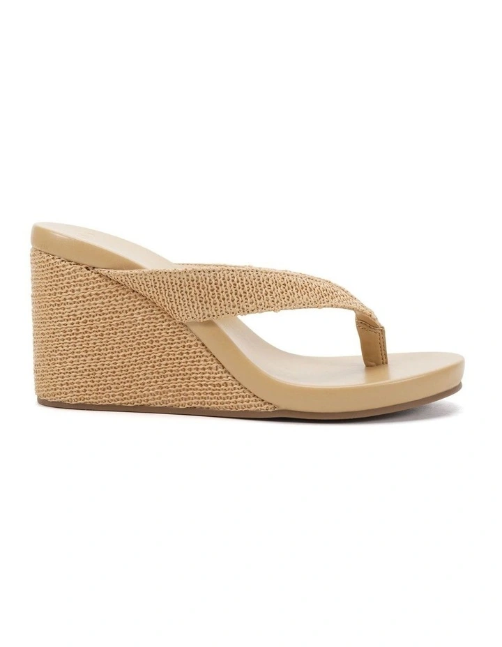 BACI Raffia wedge thong sandal - 7.8cm platform image 1