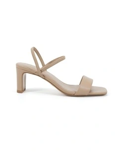 LASSO - Neutral Smooth strappy block heel sandal