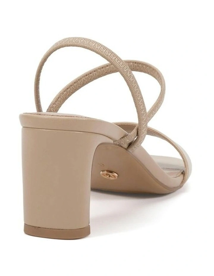 LASSO - Neutral Smooth strappy block heel sandal image 3
