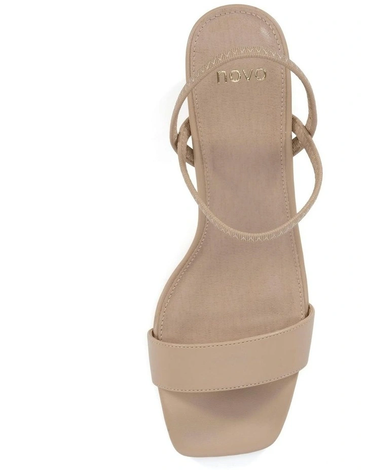 LASSO - Neutral Smooth strappy block heel sandal image 5