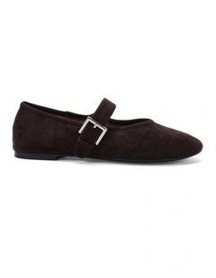 CANELO Mary Jane Ballet Flat - Espresso Suede