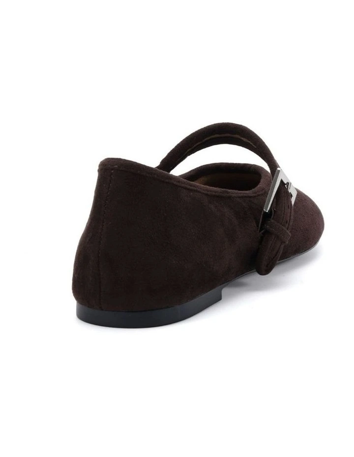 CANELO Mary Jane Ballet Flat - Espresso Suede image 3