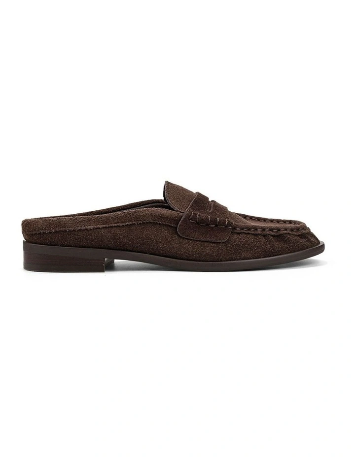 Parker Loafer Mules - Chocolate Brown Suede image 1