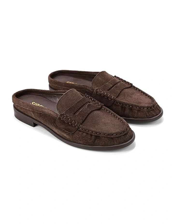 Parker Loafer Mules - Chocolate Brown Suede image 2