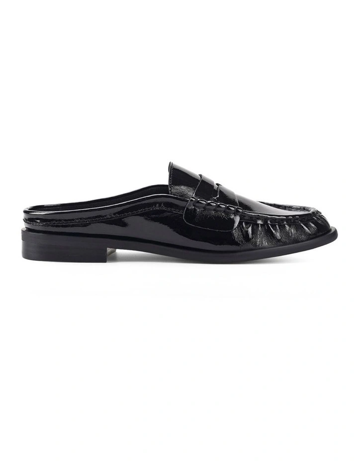 Parker Loafer Mules - Black Crinkle Patent Leather image 1