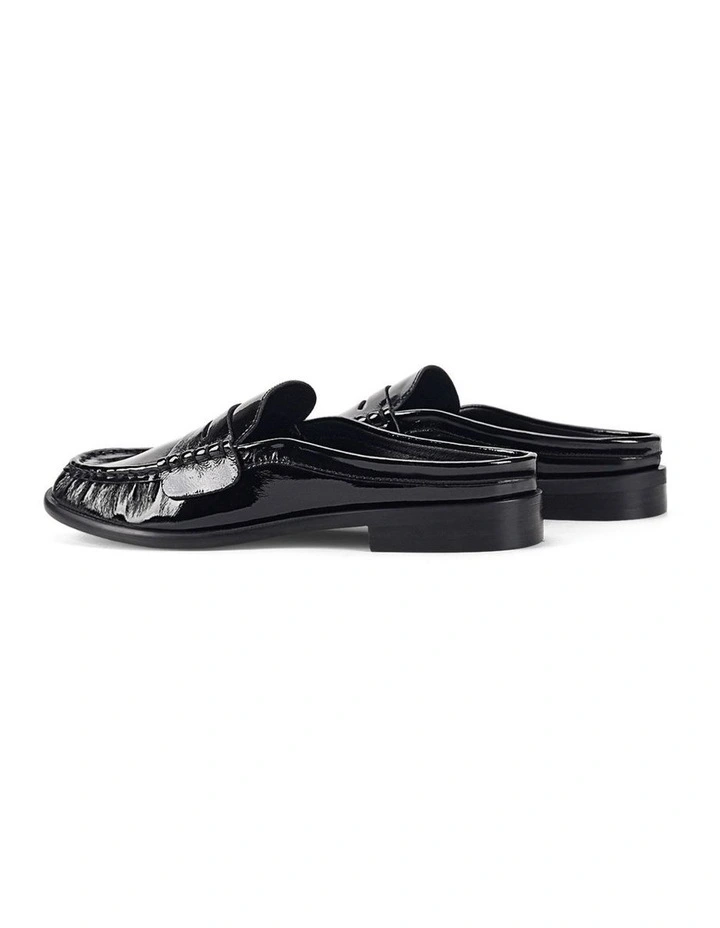 Parker Loafer Mules - Black Crinkle Patent Leather image 3