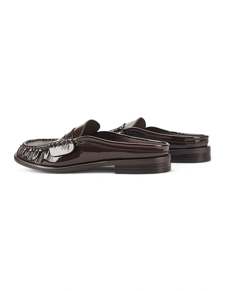 Parker Loafer Mules - Chocolate Brown Crinkle Patent Leather image 3