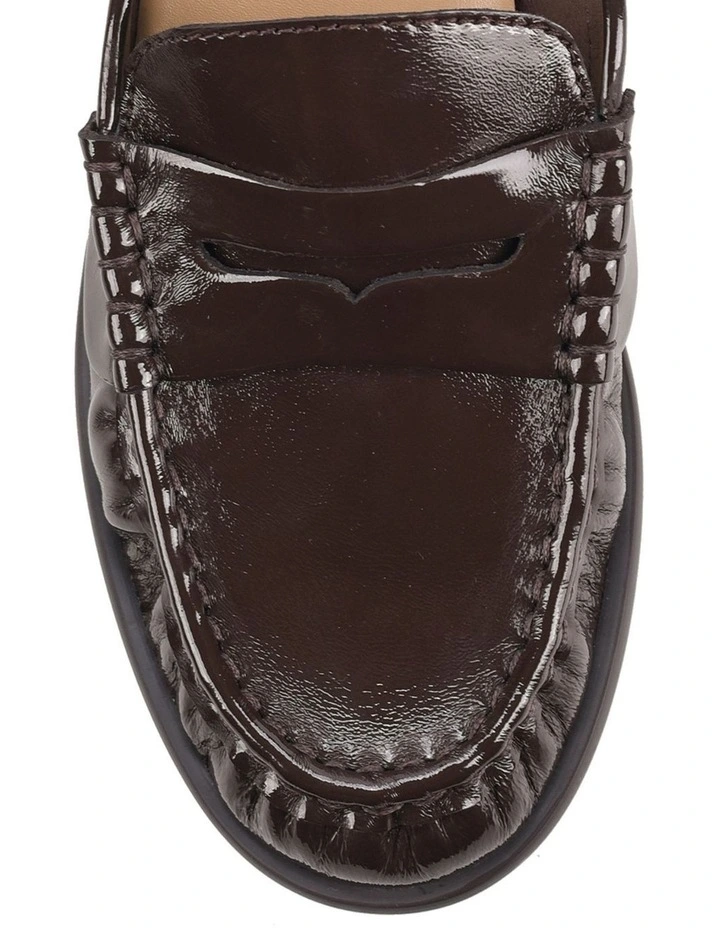 Parker Loafer Mules - Chocolate Brown Crinkle Patent Leather image 4