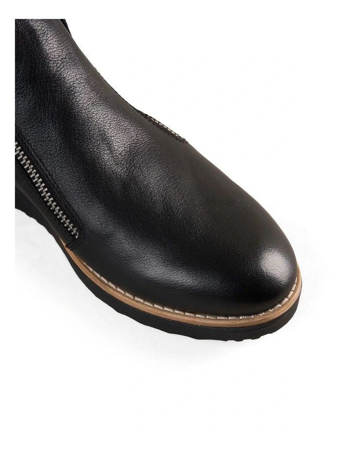 Anais Double Zip Boot in Black image 3