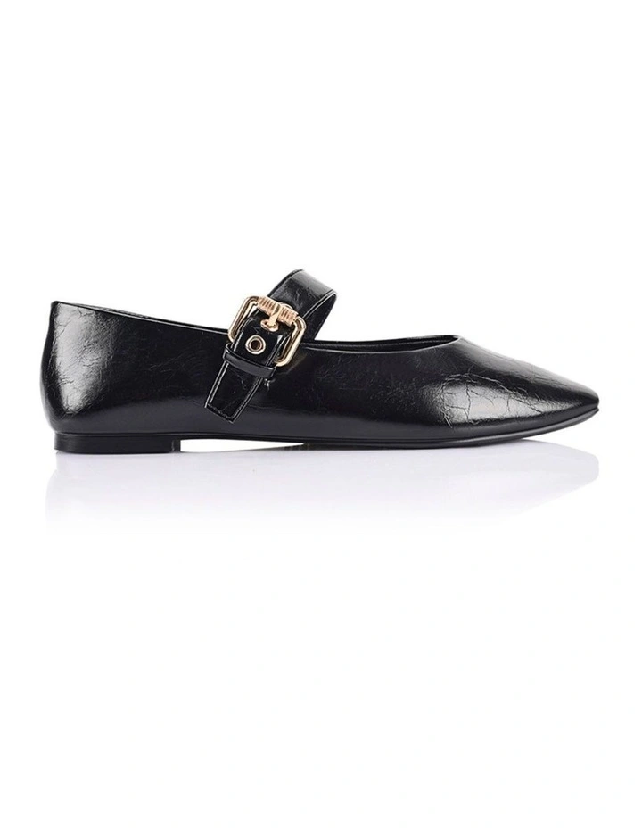 Europe Mary-Jane Flats - Black Crinkle image 1