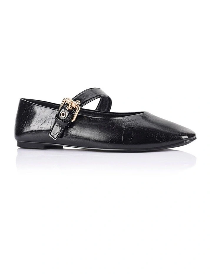Europe Mary-Jane Flats - Black Crinkle image 2