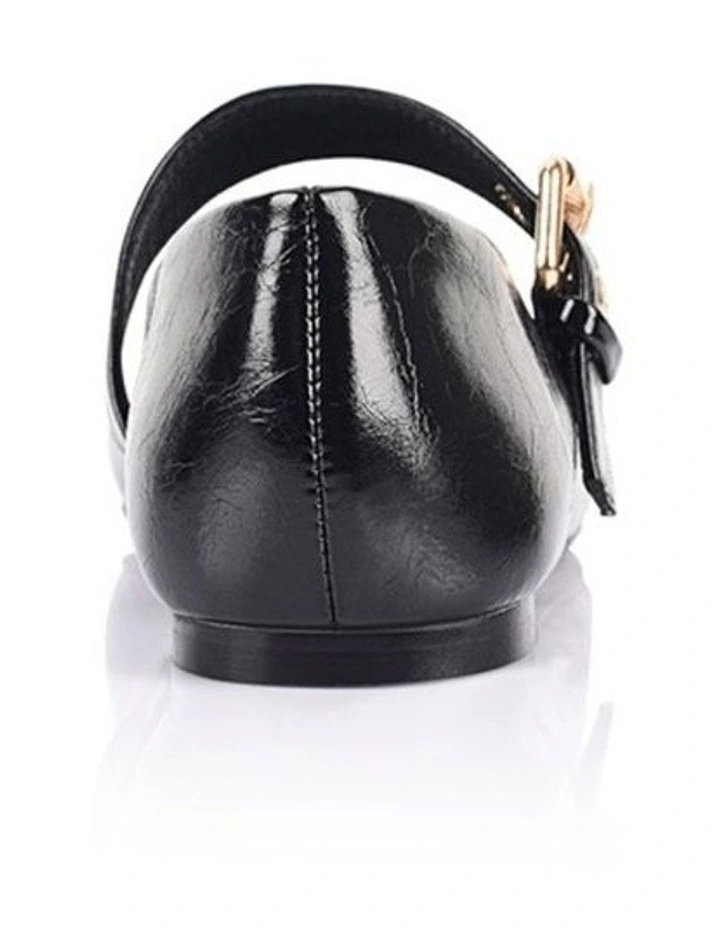 Europe Mary-Jane Flats - Black Crinkle image 3