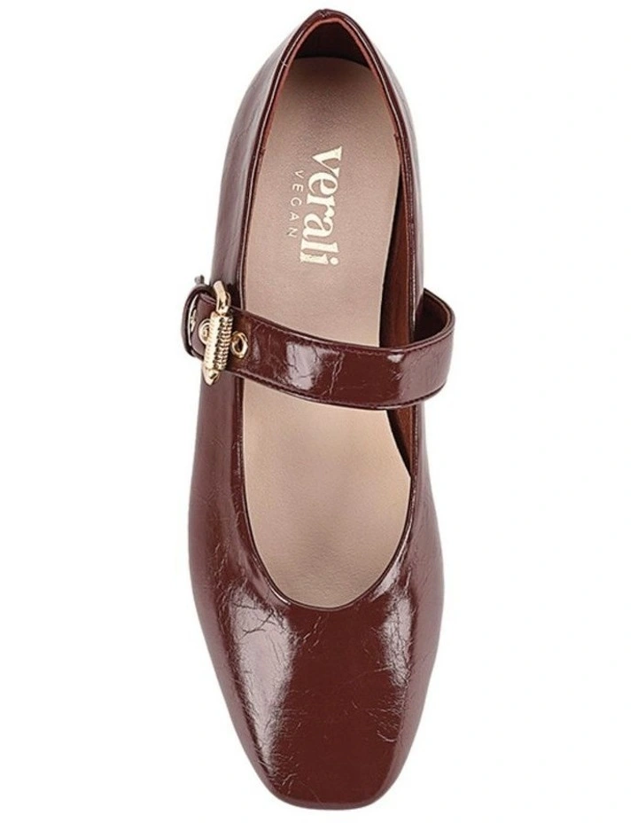 Europe Mary-Jane Flats - Berry Red Crinkle image 4
