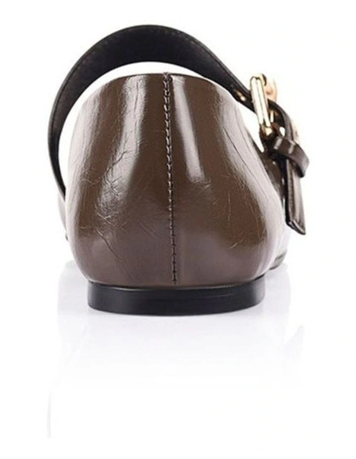 Europe Mary-Jane Flats - Chocolate Brown Crinkle image 3