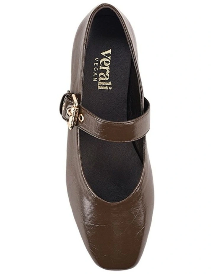 Europe Mary-Jane Flats - Chocolate Brown Crinkle image 4