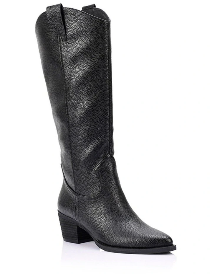 Benz Cowboy Boots - Black Pebble image 2