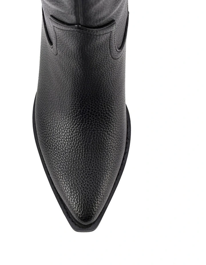 Benz Cowboy Boots - Black Pebble image 4