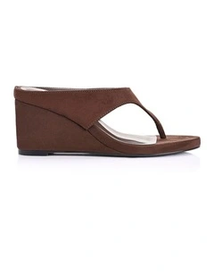Poh Thong Wedges - Chocolate Brown Micro