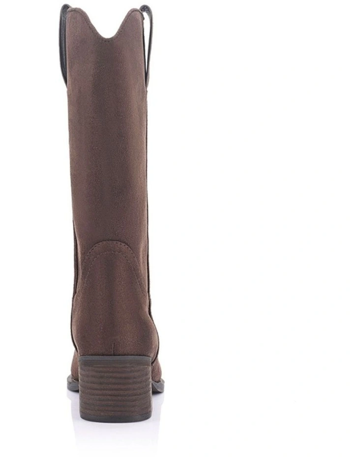 Benny Cowboy Boots - Chocolate Brown Micro image 3