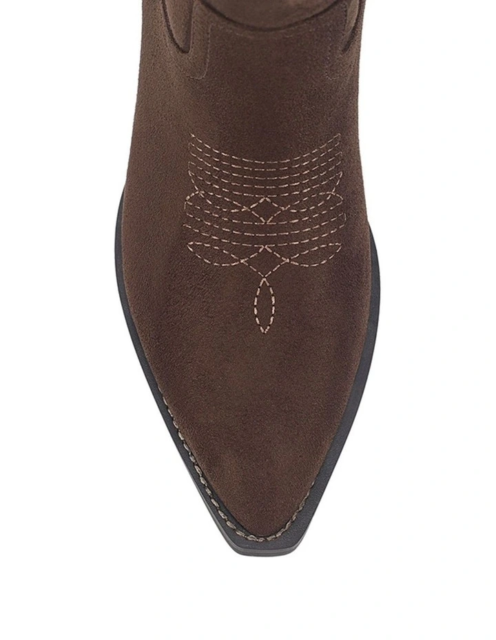 Benny Cowboy Boots - Chocolate Brown Micro image 4