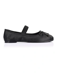 Milly Mary-Jane Flats - Black Satin