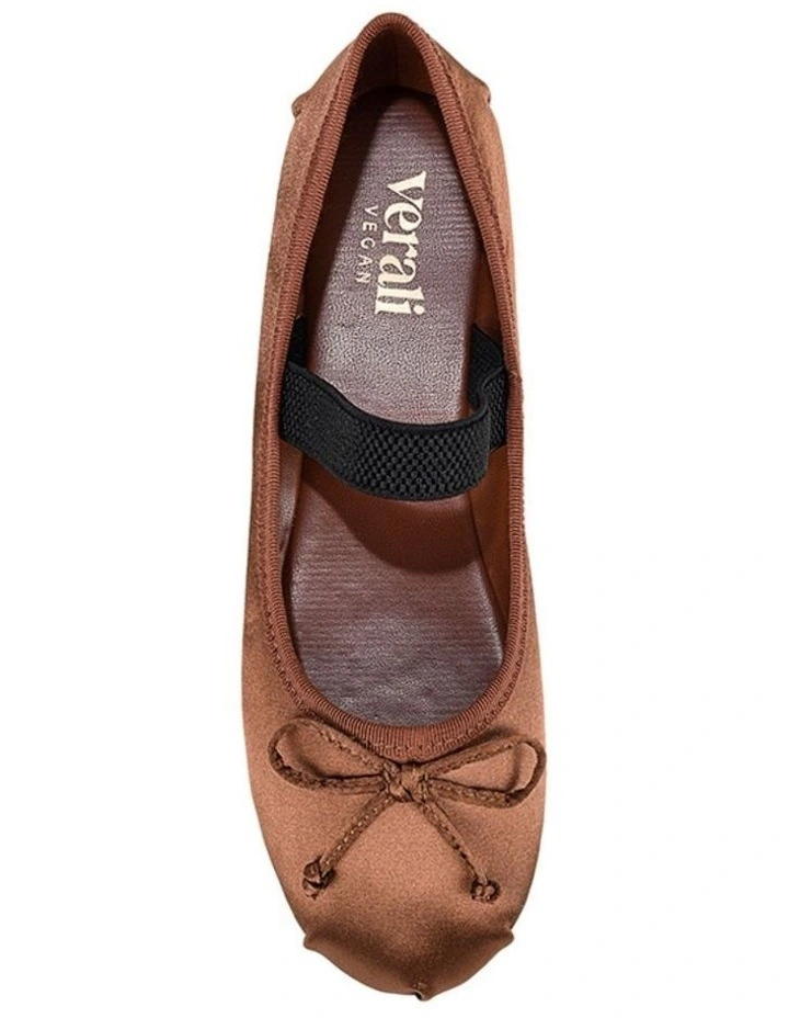Milly Mary-Jane Flats - Cocoa Brown Satin image 3