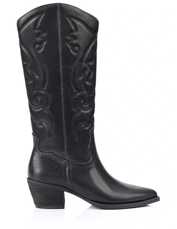 Bentley Cowboy Boots - Black Distressed image 1