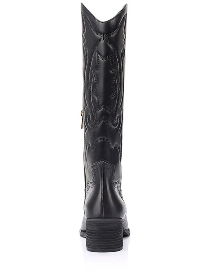 Bentley Cowboy Boots - Black Distressed image 3