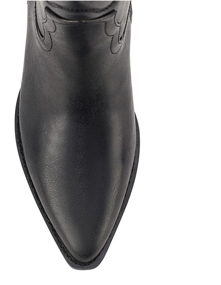 Bentley Cowboy Boots - Black Distressed image 4