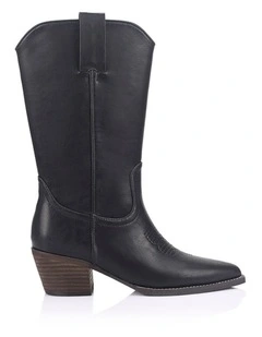 Benny Cowboy Boots - Black Distressed