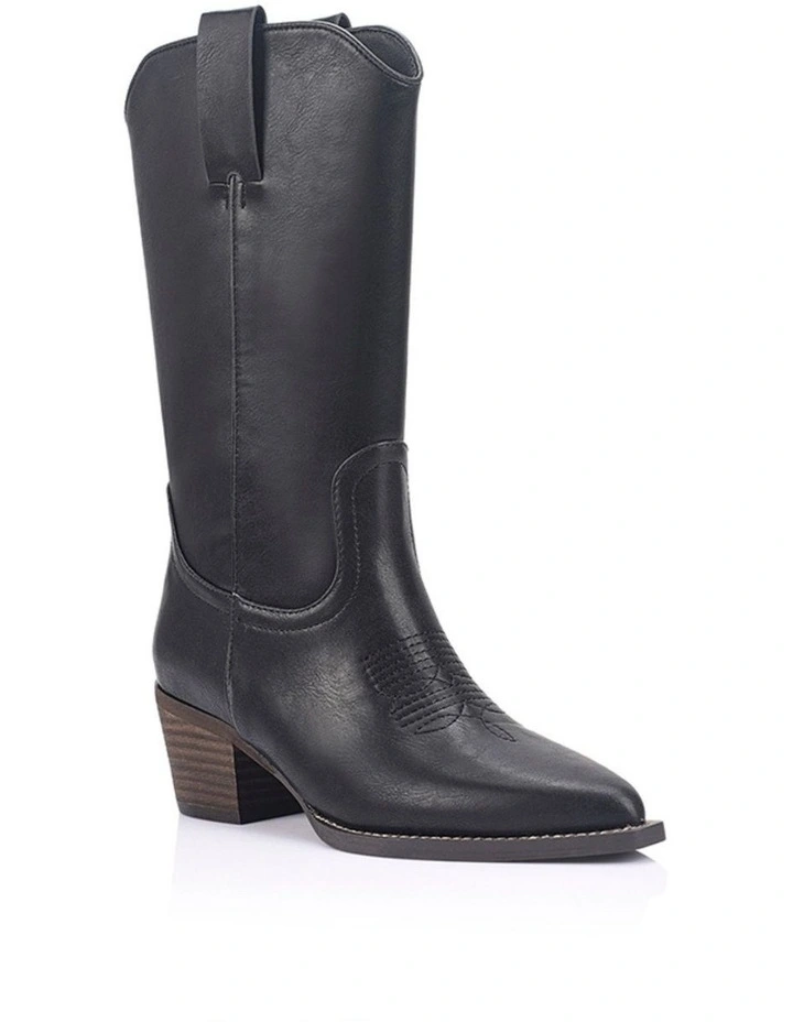Benny Cowboy Boots - Black Distressed image 2
