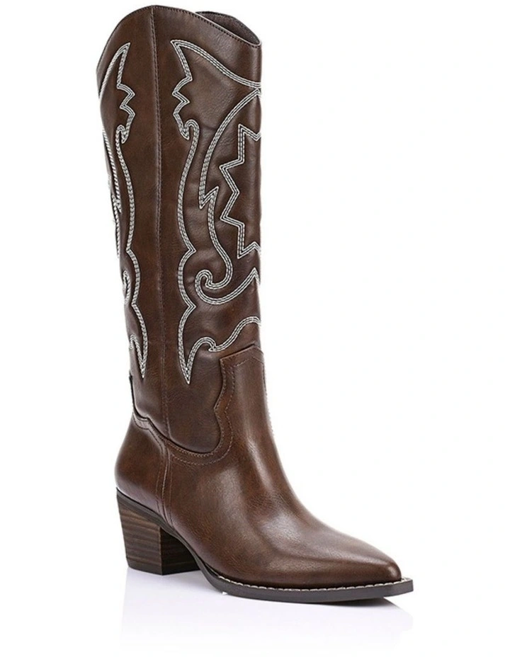 Bentley Cowboy Boots - Brown Distressed image 2