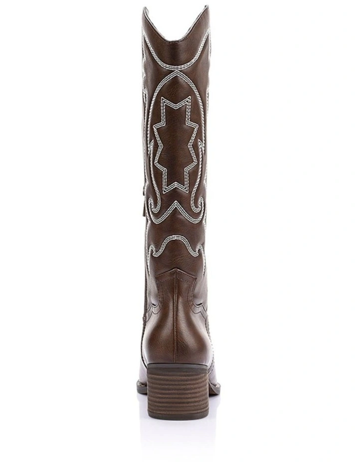 Bentley Cowboy Boots - Brown Distressed image 3