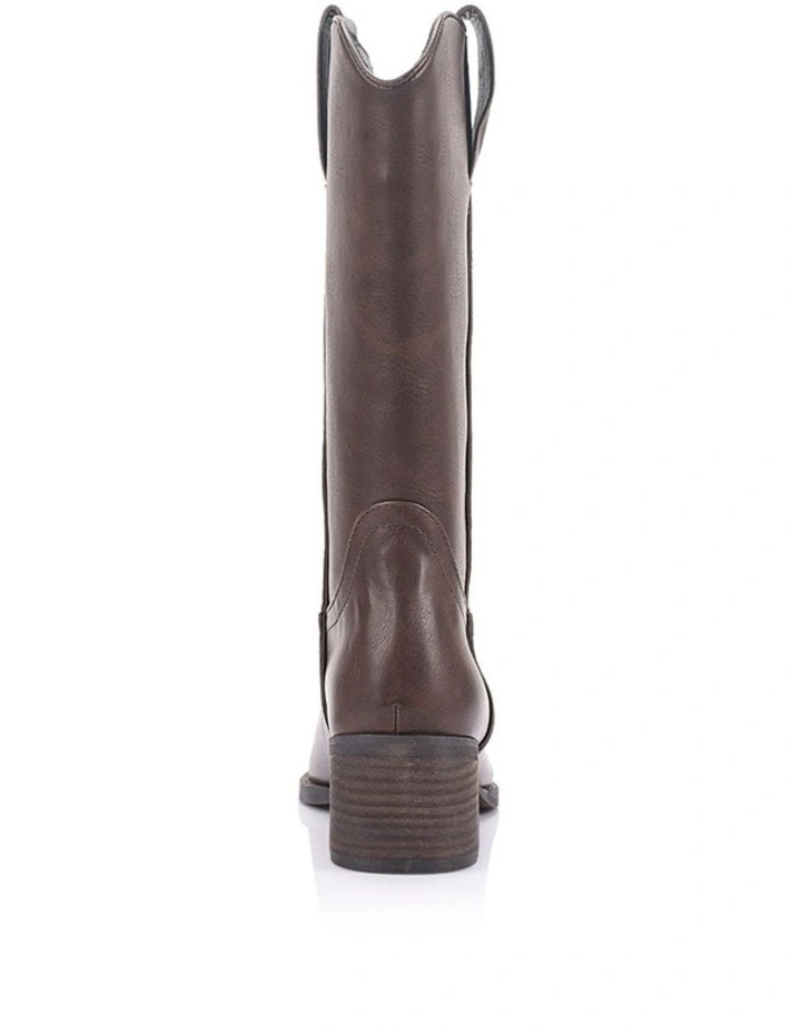 Benny Cowboy Boots - Chocolate Brown Distressed image 3