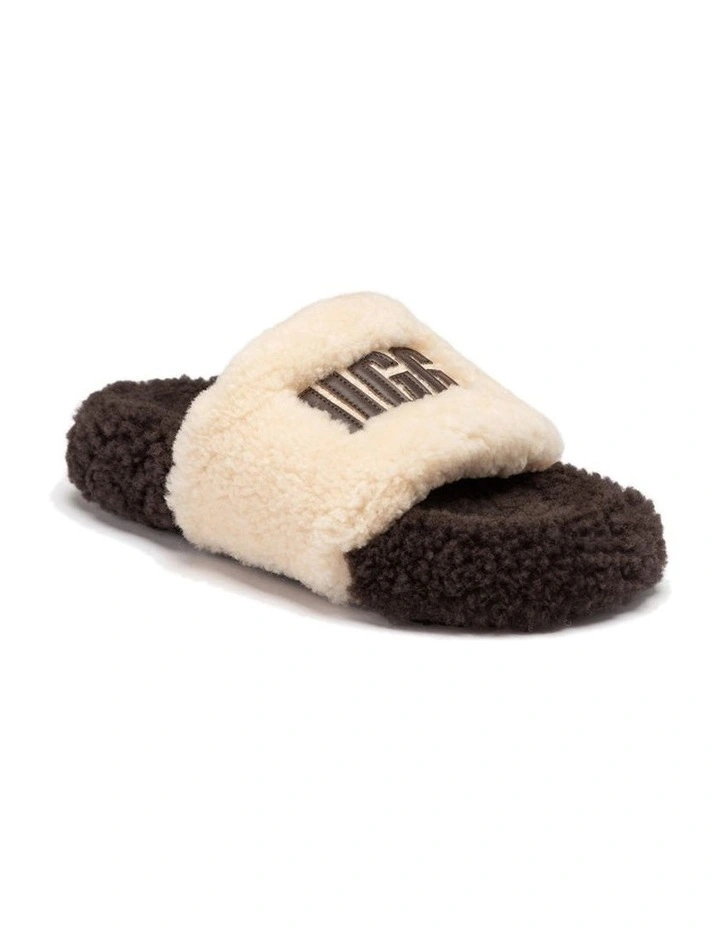 OZWEAR UGG Acacia Shearling Logo Slipper in Cream image 1