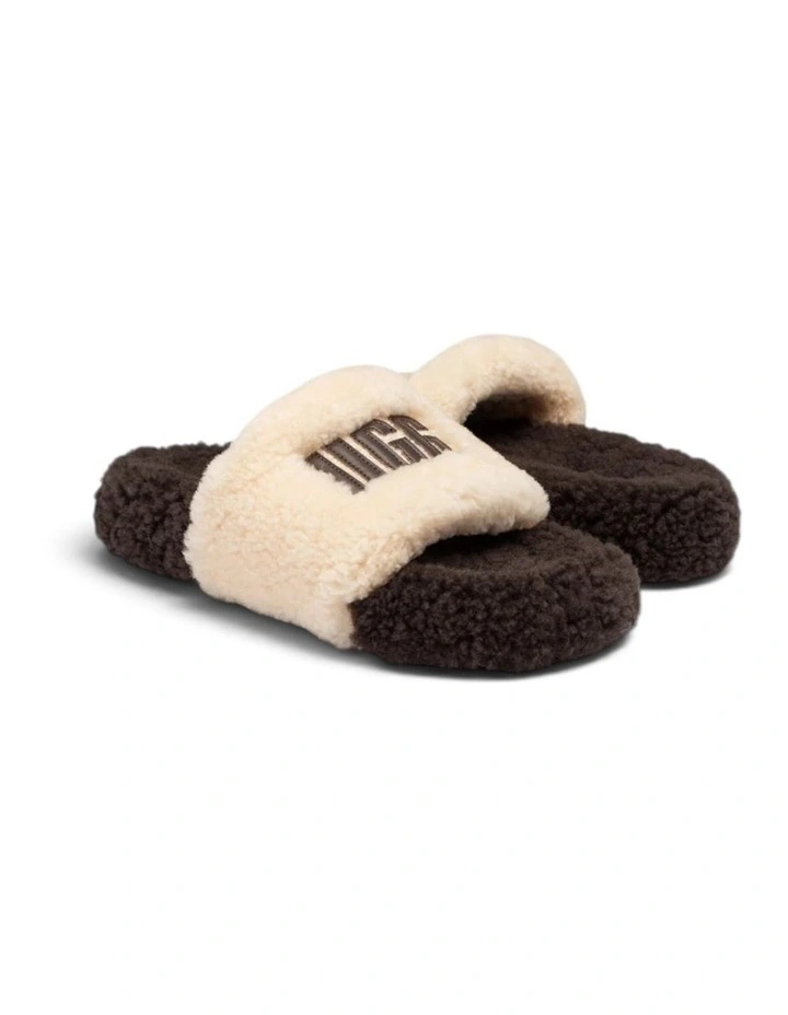 OZWEAR UGG Acacia Shearling Logo Slipper in Cream image 2