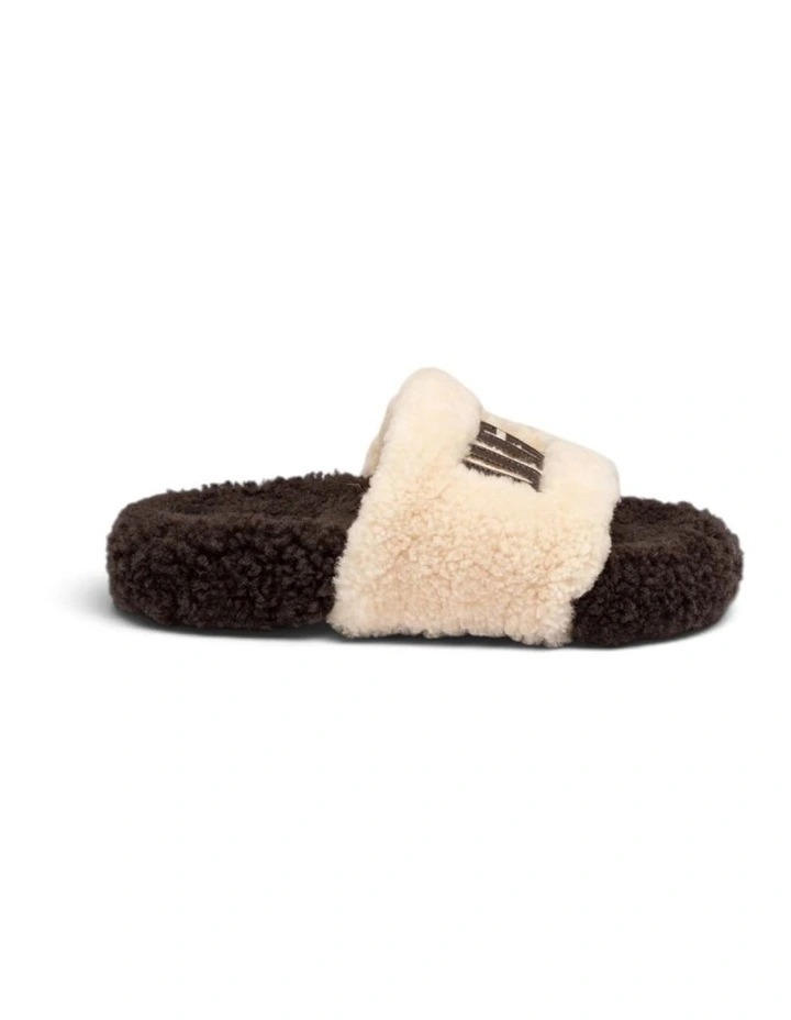OZWEAR UGG Acacia Shearling Logo Slipper in Cream image 3