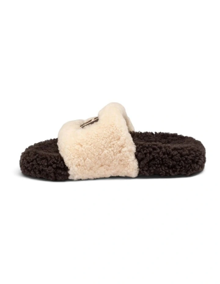 OZWEAR UGG Acacia Shearling Logo Slipper in Cream image 5