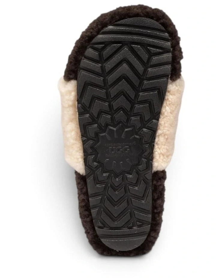 OZWEAR UGG Acacia Shearling Logo Slipper in Cream image 7
